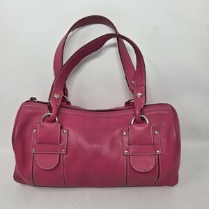 Kate Spade New York Belle Duffel Fuchsia Pink Meade Logan Bag Leather